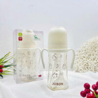 Bình sữa PPSU Jubon có ống hút và tay cầm đa năng in họa tiết 280ml