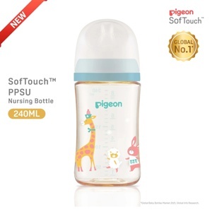 Bình sữa PPSU Plus Pigeon Thú cưng 240ml