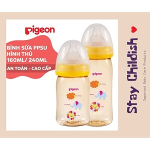 Bình sữa PPSU Plus Pigeon Thú cưng 240ml