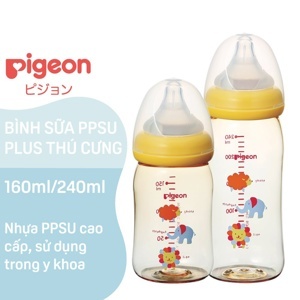 Bình sữa PPSU Plus Pigeon thú cưng 160ml