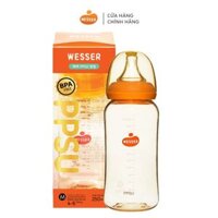 Bình sữa PPSU Wesser 250ml Cổ Hẹp đi kèm núm vú size M – wessershop.vn