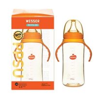 Bình sữa PPSU Wesser 250ml (có tay cầm)