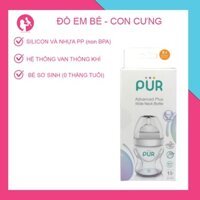 Bình sữa Pur cổ rộng Milk Safe 150ml, bé từ 0 tháng tuổi - con cưng akachan