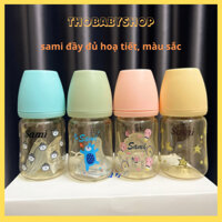 Bình sữa sami cổ rộng, có đầy đủ các màu che bé. PPSU 170ml/270ml(nhận về 2 núm ty)