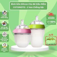Bình Sữa Silicon Comotomo Siêu Mềm 150ml/250ml - TẶNG TAY CẦM CÁNH TIÊN