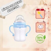 BÌNH SỮA SILICON KHÁNG KHUẨN KHÔNG BPA 240ML - BEBU
