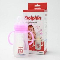 Bình sữa sillicon cổ rộng có tay cầm Dolphin 240ml