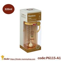 Bình sữa Simba 320ml PPSU hồ lô cổ chuẩn tay cầm hút tự động