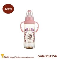 Bình sữa Simba 320ml PPSU-Dorothy Wonderland  hồ lô cổ chuẩn (màu hồng)