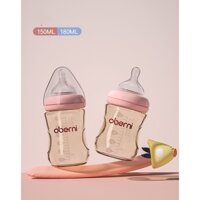 Bình sữa sơ sinh Oberni 150/180ml bình nhựa PPSU cổ rộng chống sặc sữa, chống đầy hơi cho bé - NTO65