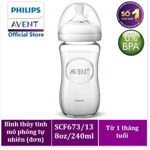 Bình sữa thủy tinh Philips Avent Natural SCF673/13 240ml