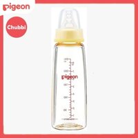 Bình Sữa Thủy Tinh Cổ Hẹp Pigeon 120/240 ML Kèm Núm Vú Size S/M