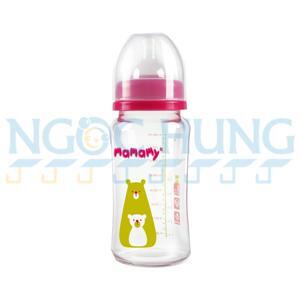 Bình sữa thủy tinh cổ rộng Mamamy 240ml