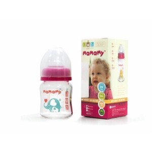 Bình sữa thủy tinh cổ rộng Mamamy 120ml