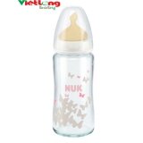 Bình Sữa Thủy Tinh Cổ Rộng Nuk 240ml