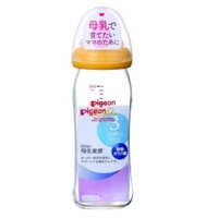 BÌNH SỮA THỦY TINH CỔ RỘNG PIGEON 3 Size M - 240ML (cho bé từ 3-6 tháng tuổi)