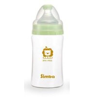 Bình sữa thuỷ tinh hồ lô cổ rộng Simba 240ml xanh lá