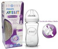 Bình sữa thủy tinh mô phỏng tự nhiên Philips Avent 240ml