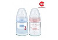 Bình Sữa Thủy Tinh Nuk 120ml Và Núm Ti Silicone Nuk S1 Size M