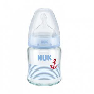 Bình sữa thủy tinh Nuk núm silicone S1-M 120ml NU66126