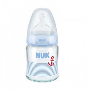 Bình sữa thủy tinh Nuk núm silicone S1-M 120ml NU66126