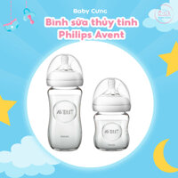 Bình sữa thủy tinh Philips Avent 120ml – 240ml núm silicone mô phỏng tự nhiên
