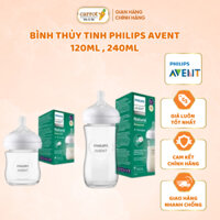 Bình Sữa Thủy Tinh Philips Avent  120ml, 240ML, Bình Sữa Thuỷ Tinh Cổ Rộng Chính Hãng