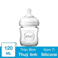 Bình sữa thuỷ tinh Philips Avent SCF671/13 cổ rộng 120 ml (0 - 1 tháng)