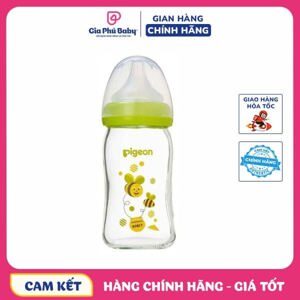 Bình sữa thuỷ tinh Pigeon Plus Con Ong 160ml