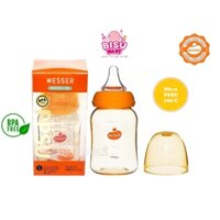 Bình sữa Wesser cổ hẹp 140ml cho bé sơ sinh nhựa cao cấp PPSU