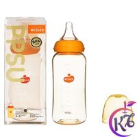 Bình sữa wesser cổ hẹp 250ml nhựa PPSU cao cấp kháng khuẩn phiên bản mới không chứa BPA an toàn cho bé - cổ thường nhỏ