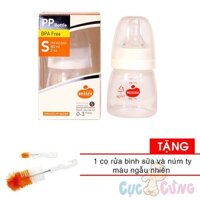 Bình sữa Wesser cổ nhỏ nhựa PP 60ml (phiên bản mới) Tặng 1 cọ rửa bình sữa