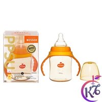 Bình sữa Wesser cổ rộng 180ml có tay cầm nhựa PPSU cao cấp phiên bản mới không chứa BPA an toàn cho bé