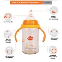Bình Sữa Wesser Cổ Rộng PP Bottle Kháng Khuẩn 180ML/ 260ML