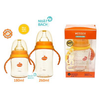 Bình sữa Wesser cổ rộng PPSU cao cấp cho bé 180ml 260ml bình sữa có tay cầm