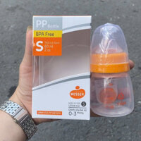 Bình Sữa Wesser PP Cổ Hẹp Cho Bé Sơ Sinh 60ml - Van Chống Sặc, Núm Silicone rất Mềm