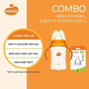 Bình sữa Wesser PPSU 260ml (4M+)