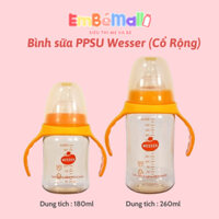 Bình Sữa Wesser PPSU Cổ Rộng Mẫu Mới 180ml / 260ml