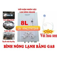 Bình tắm nóng gas palaza 8 lít không đồng hồ giá bất ngờ