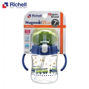 Bình tập uống chống đổ Mugood Richell 200ml có ống hút RC99269