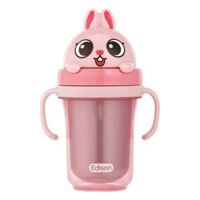 Bình tập uống inox 3D Edison (Hồng)