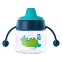 Bình tập uống núm silicone Animo (xanh, 180ml, RK-B1042A)