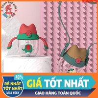 Bình tập uống nước cho bé chống sặc cao cấp Tritan 300ml, chống sặc, an toàn cho bé có dây đeo