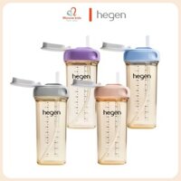 Bình tập uống nước cho bé Hegen Straw Cup PPSU 330ml, bình nước có ống hút - Monnie Kids