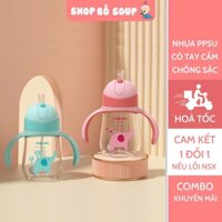 Bình Tập Uống Nước Chống Sặc Cho Bé Misuta 240ml, Có Tay Cầm Cho Bé Chất Liệu Nhựa PPSU