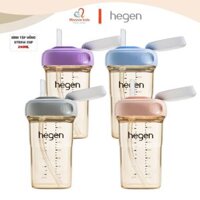Bình tập uống nước Hegen Straw PPSU 240ml cho bé 6M+, bình nước có ống hút cao cấp - Monnie Kids