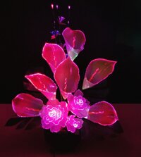 Bình thấp đen - Phối hoa Hồng và Lay ơn Vàng