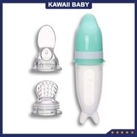 Bình Thìa Ăn Dặm silicon Sami tặng núm nhai chống hóc