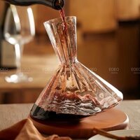 Bình thở rượu vang Decanter thủy tinh Đế xoay Bình rót rượu sâm panh wine glass