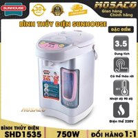 Bình thủy điện 3.5 L SUNHOUSE SH1535 công suất 750 W. Bình thủy ruột bình được làm bằng inox304 cao cấp đảm bảo về độ an